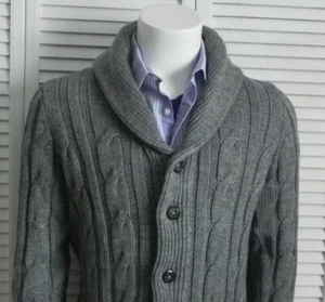 NEU Herren Alpaca Acryl Strickjacke Kabelpullover 3XL XXXL hellgrau stilvoll - Bild 1 von 7