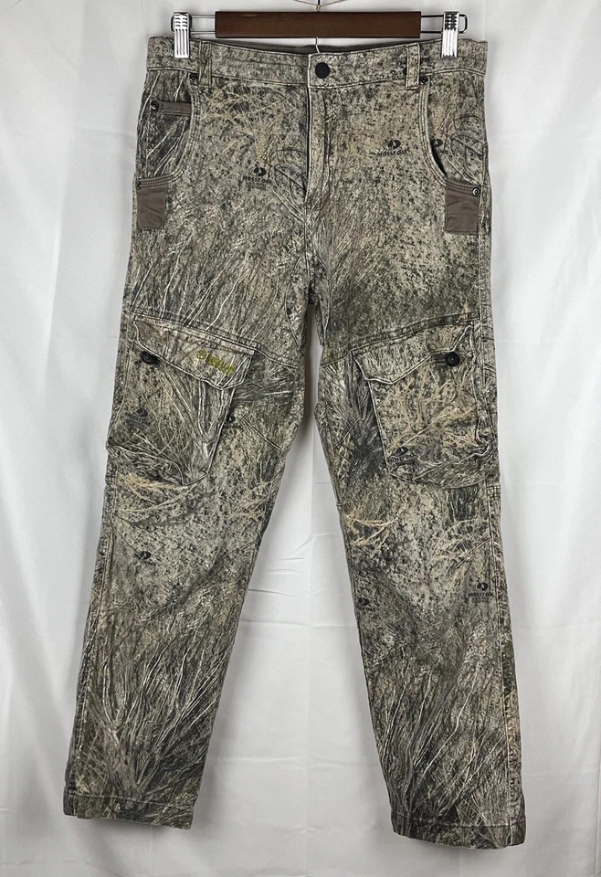 Trendy Camo Cargo Pants Soft Stretch Grunge Skater 28.5W 27.5L Unisex Streetwear - Image 1 of 4
