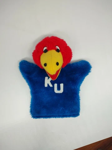Vtg 70s KANSAS Jayhawk PLUSH Figure SHERAM PUPPET Mascot KU 7” Tall Cover