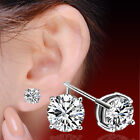925 Sterling Silver 6mm Crystal Earrings Stud Womens Mens Jewelry Gift B64