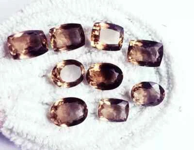 Loose Gemstone Smoky Quartz Mixed Shape Lot 70.20 Ct / 9 Pcs With Free Gift - Image 1 of 4