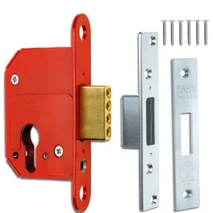 Chrome Satin Brass 2.5"/3" DEADBOLTS Mortice Door Lock Euro Cylinder Profile ERA - Picture 1 of 6