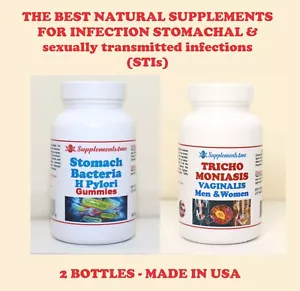 STOMACH BACTERIA - KILL THE BACTERIA H. PYLORI - TRICHOMONIASIS - Made in USA - Picture 1 of 14
