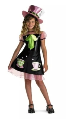 Безумный шляпник Алиса Страна чудес маскировка Хэллоуин детский костюм девочек средний 7-8 - Изображение 1 из 2