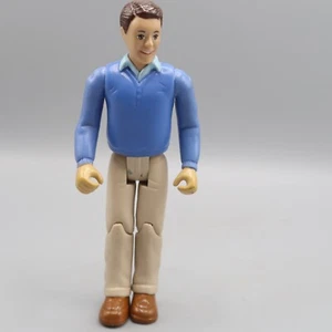 Toys R Us Loving Family Casa de Muñecas Pelo Marrón Papá Padre Camisa Azul Figura Muñeca - Imagen 1 de 5