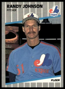 1989 Fleer #381e Randy Johnson Montreal Expos RC Baseball Card - Picture 1 of 2