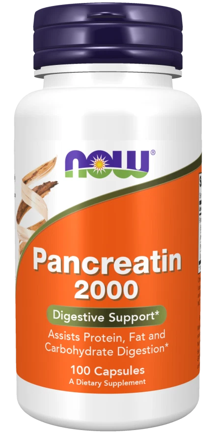 Pancreatina NOW Foods 2000 mg, 100 cápsulas, apoyo digestivo* Foto 1 de 1