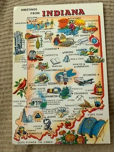 Vintage unbespostte Grüße aus Indiana Riese 9" x 6" Postkarte K-5399 - Bild 1 von 2
