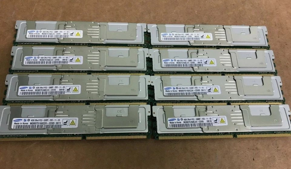  32GB 8x 4GB PC2-5300F DDR2 667  2Rx4 Server Memory RAM - Image 1 of 1