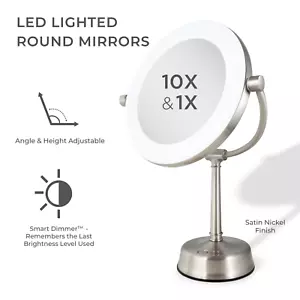 Espejo de maquillaje con luz LED Zadro Lexington con aumento de 10X/1X y panel táctil - Imagen 1 de 33