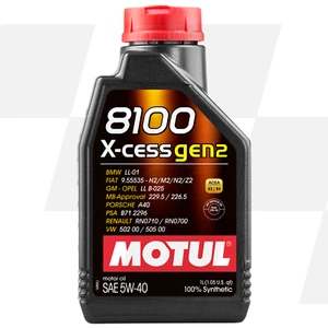 Motul 8100 X-Cess Gen2 5W-40 Fully Synthetic Engine Oil 1 Litre 1L ACEA A3/B4 - Picture 1 of 1