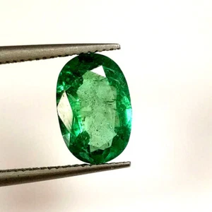 Smeraldo Zambia 1,74 CT naturale estratto top ovale verde buona lucentezza gemma non riscaldata - Foto 1 di 3