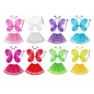 Costume with butterfly wing, tutu, stick and headband for girl - Picture 1 of 25