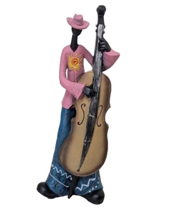 Jamming Jamaica BAJO Jugador Resina Estatuilla Escultura Estatua 11h x 5w Africana Nueva - Imagen 1 de 4