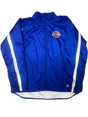 NBA Detroit Pistons Team Issue Satin Insulated Russell Athletic Jacket Men’s  XL - Image 1 of 4