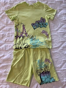 H&M Boys, Tshirt & Shorts , Size -S, Lime Green - Picture 1 of 8
