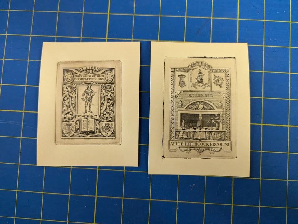 2 Ex libris By F Britze (Artist) bookplates Foto 1 de 1