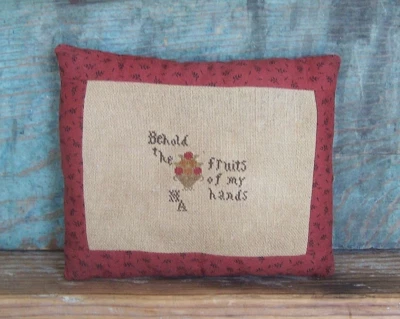 Primitive X-Stitch Cross Stitch Rag Stuffed Pillow or Bowl Filler - HANDMADE - Image 1 of 4