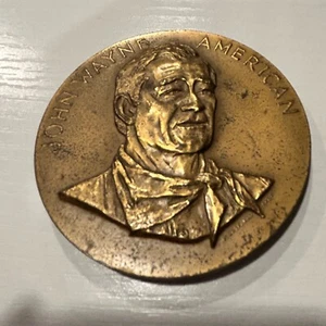 Moneda medallón conmemorativa americana de latón macizo 3" John Wayne 1979 regalo de papá - Imagen 1 de 9