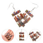  Bookshelf Teacher Earrings Bookcase Woman for Women Stitching