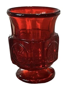 FOSTORIA RUBY RED COIN GLASS FOOTED CIGARETTE URN  - Picture 1 of 6