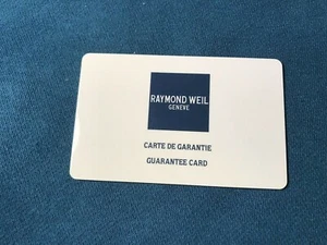 Raymond Weil Warranty Card Blank - Picture 1 of 2