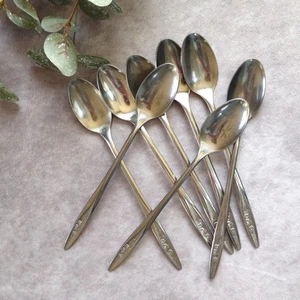 8 Vintage Superior Edelstahl USA RADIANT ROSE Eisteelöffel Ersatzgeschirr - Bild 1 von 6
