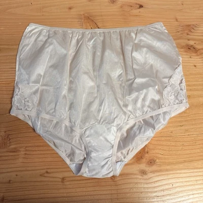 Vanity Fair Granny Bragas Nylon Sedoso Calzoncillos Encaje Sedoso Talla 9 2XL Algodón Forrado Foto 1 de 4
