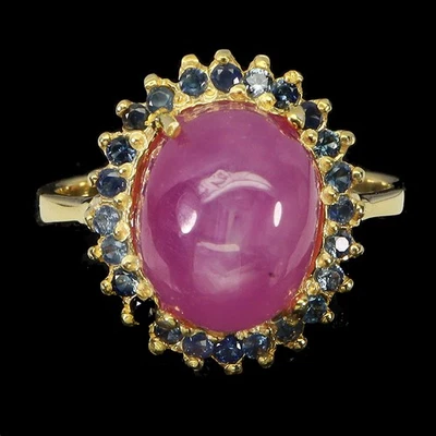 Anillo de plata de ley 925 rubí ovalado 11x9 mm zafiro piedras preciosas joyería tamaño 7 Foto 1 de 4