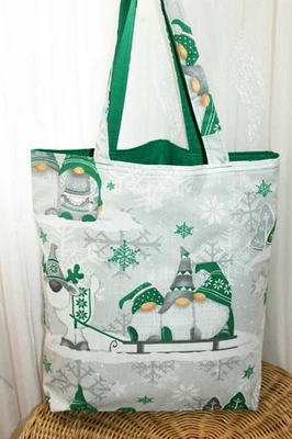  Weihnachten Einkaufstasche Stofftasche Beutel Shopper  selbst genäht - Bild 1 von 4