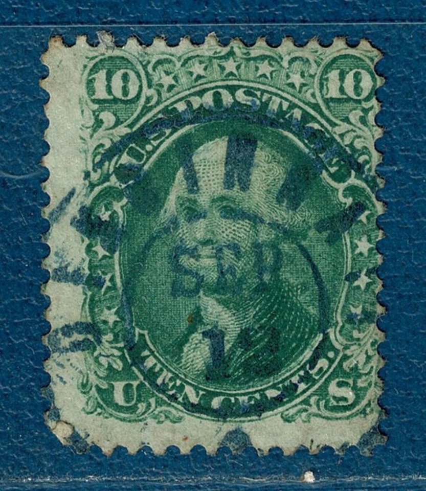 ETATS-UNIS: N°22: 10 cents Vert, oblitéré -effigie de Washington- 1861 - TB - - Photo 1/2