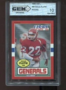 Doug Flutie Rookie 1985 Topps USFL #80 RC Card NFL Generals GEM MINT 10 - Picture 1 of 2