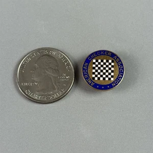 Vintage American Checker Association Checkerboard Screw Back Pin #54666 - Picture 1 of 3