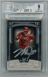 BGS 9 2016 Colección Museo Mike Trout Enmarcado En Tarjeta Automático Plateado/10 Ángeles - Imagen 1 de 2