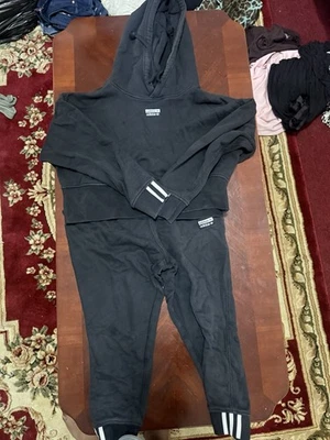 Adidas Cropped Hoodie And Sweatpants Set - Image 1 of 3