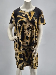 Versace Jeans Kleid Damen Schwarz Gold Barock Größe 48 DE - Bild 1 von 8