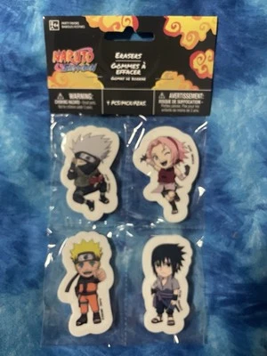 Gomas de borrar Naruto Shippuden favores de fiesta 4 piezas decoración Foto 1 de 2