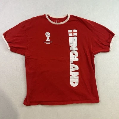 England World Cup Ringer T Shirt Red Spellout Football Soccer Size 2XL (Fits XL) - Image 1 of 4