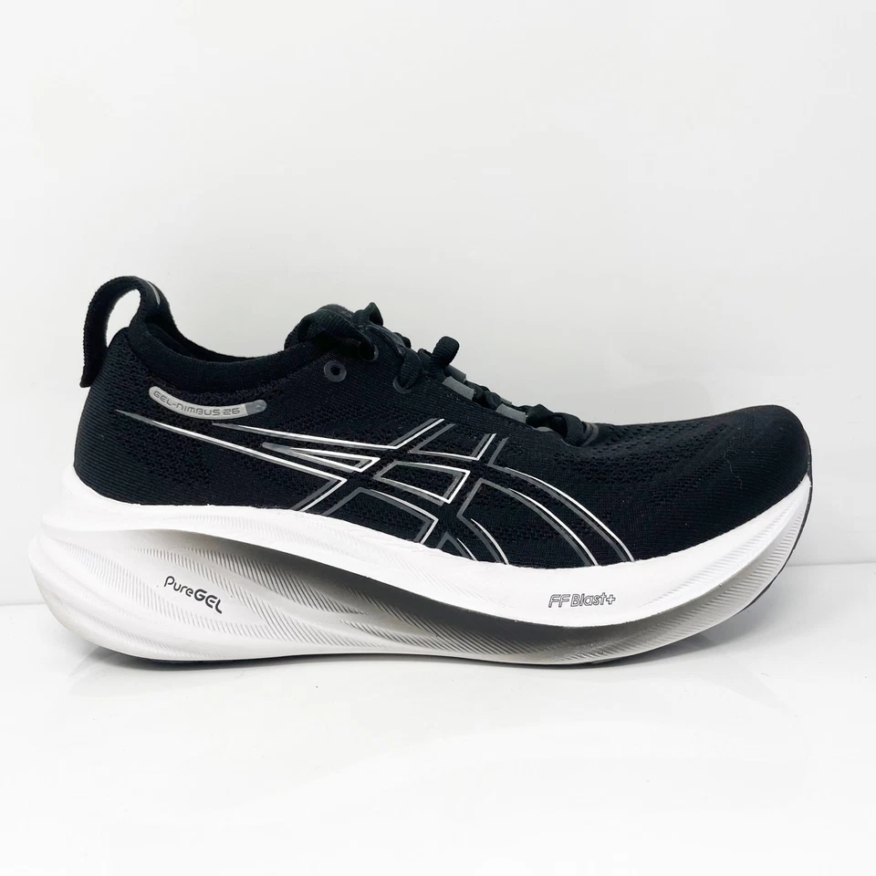 Asics Womens Gel Nimbus 26 1012B601 Black Running Shoes Sneakers Size 8 - Image 1 of 4