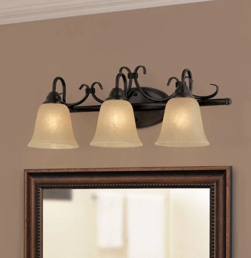 Portfolio Stone hollow 24-in 3-Light Bronze Transitional Vanity Light Bar - Image 1 of 4