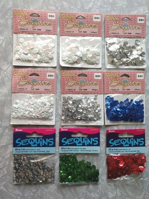 De Colección Lentejuelas Adornos Artesanía Disfraces Lote de 9 Paquetes de Darcie Nuevo de Lote Antiguo Foto 1 de 4
