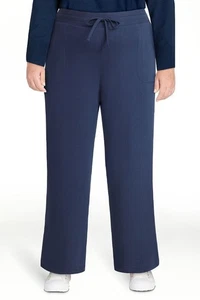 Terra & Sky Damen Übergröße Strickhose weites Bein, 28" Schrittlänge, Größe-5X DUNKELBLAU - Bild 1 von 5