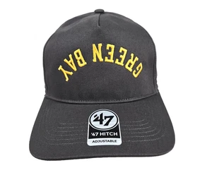 Green Bay Packers '47 Brand Reversed Script Hitch Charcoal Snapback Hat New - Picture 1 of 11