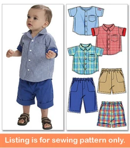 SEWING PATTERN - Sew Baby Clothes Infant Clothing - Boys Shirt Pants Shorts 6016 - Picture 1 of 3