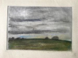 Franz Ehmke 1928-2018 Pastel Vor Lübars Pankow Canopy Fields Signed Nature - Zdjęcie 1 z 4