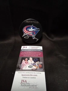 BRANDON DUBINSKY COLUMBUS BLUEJACKETS SIGNED HOCKEY PUCK JSA COA - Picture 1 of 4