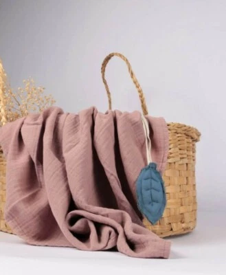 100% Pure Cotton Muslin New Born Baby Gift Bundle - Powder Pink 2 - Image 1 of 4