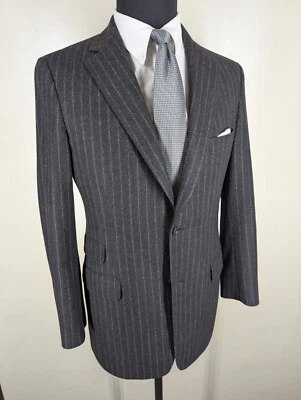 Paul Stuart 100% Pure Wool  Gray Suit -Flat Front Pants-US Size 37 Long - Image 1 of 4