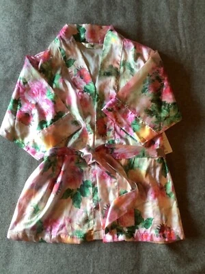Nuevo David Novia Niñas Niño Niña Flor Niña Floral Satén Bata Kimono Talla XS  Foto 1 de 4