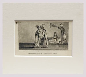 1820 Grecia (Donne) - Incisione MINIATURA con passepartout (04249) - Foto 1 di 2